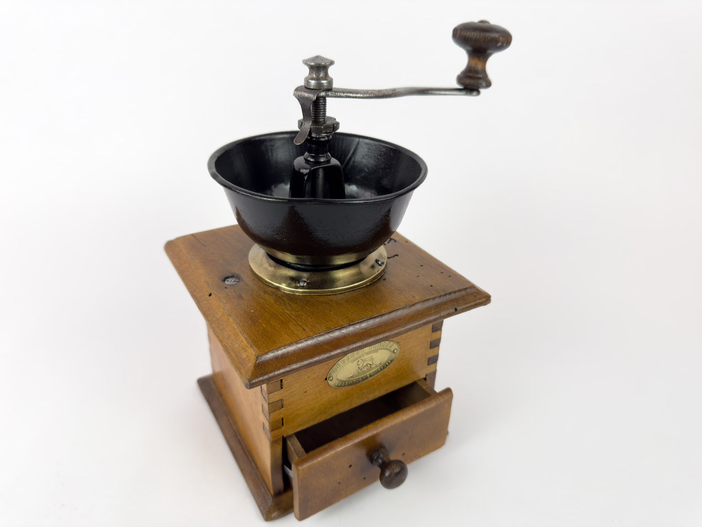 Vintage Peugeot Frères Wooden Manual Coffee Grinder, France