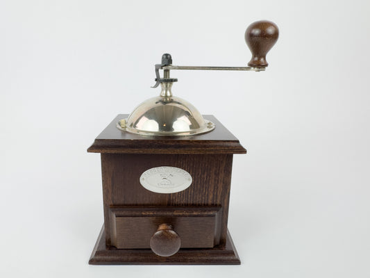 Vintage Peugeot Frères Manual Coffee Grinder with Wooden Body, c. 1950s-1960s
