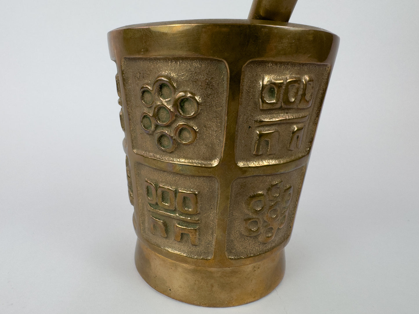 Large Mid-Century Solid Bronze Mortar and Pestle, c. 1950–1970
