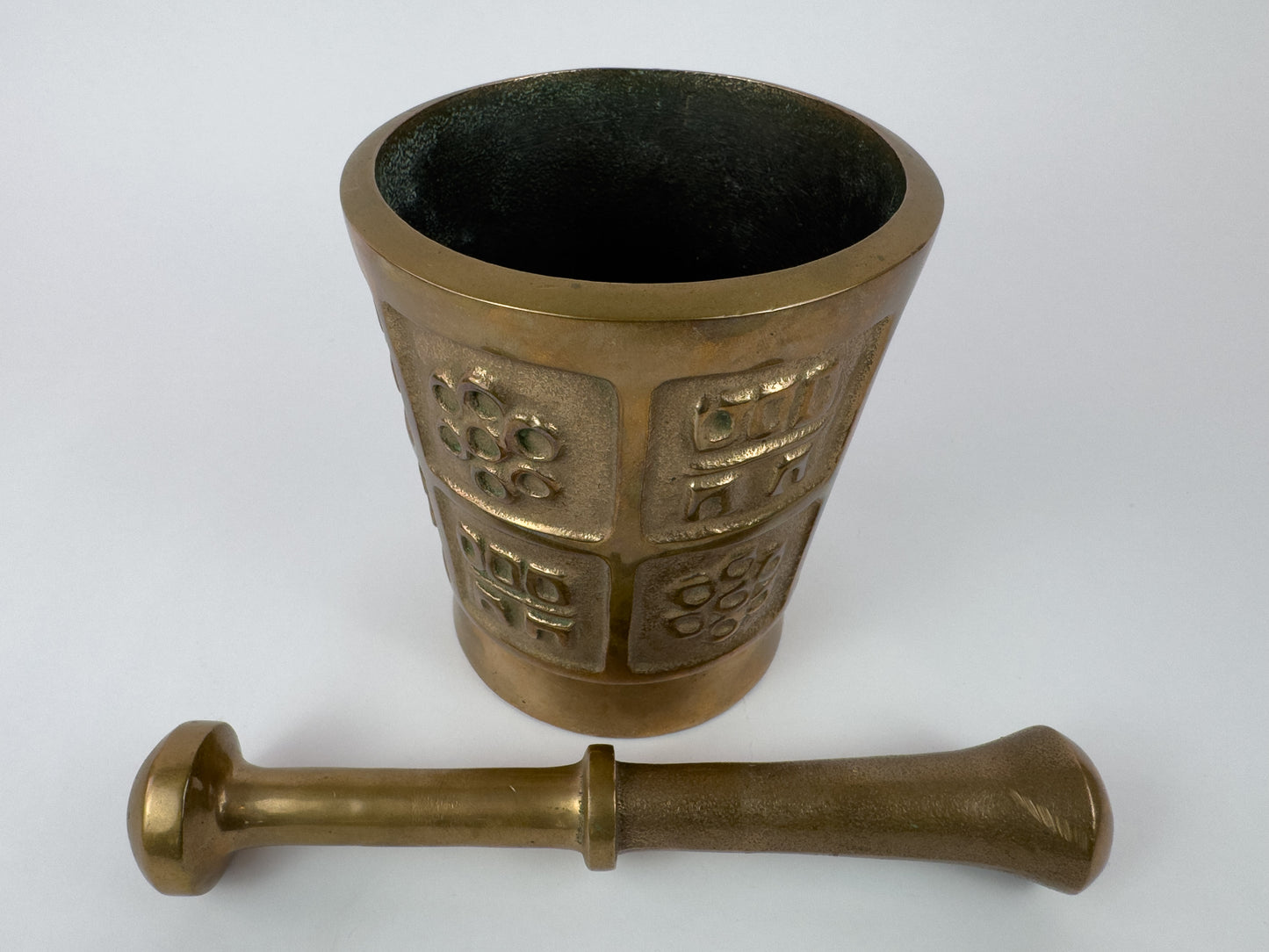 Large Mid-Century Solid Bronze Mortar and Pestle, c. 1950–1970