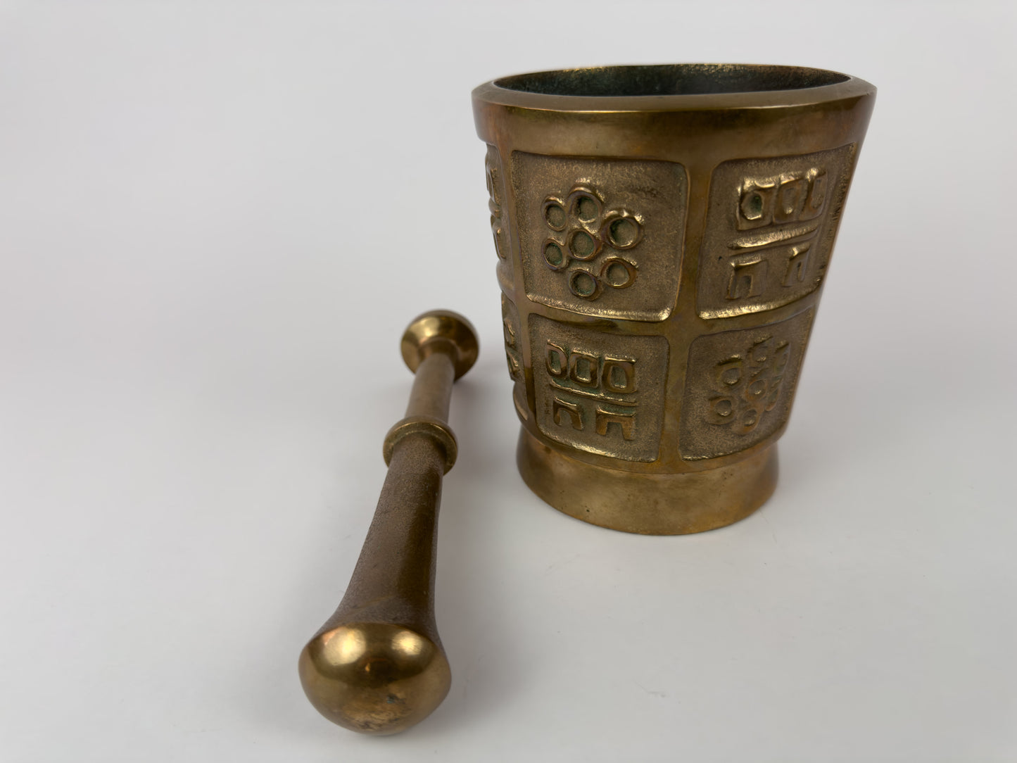 Large Mid-Century Solid Bronze Mortar and Pestle, c. 1950–1970