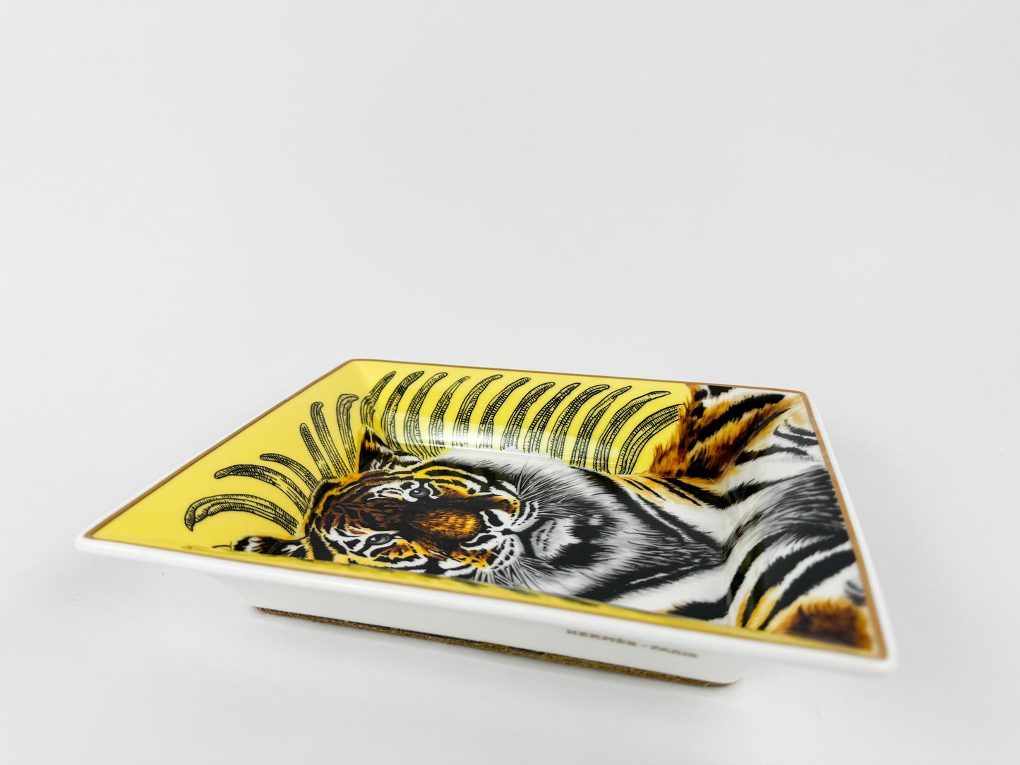 Hermès “Tigre Royal” Porcelain Vide-Poche by Christiane Vauzelles