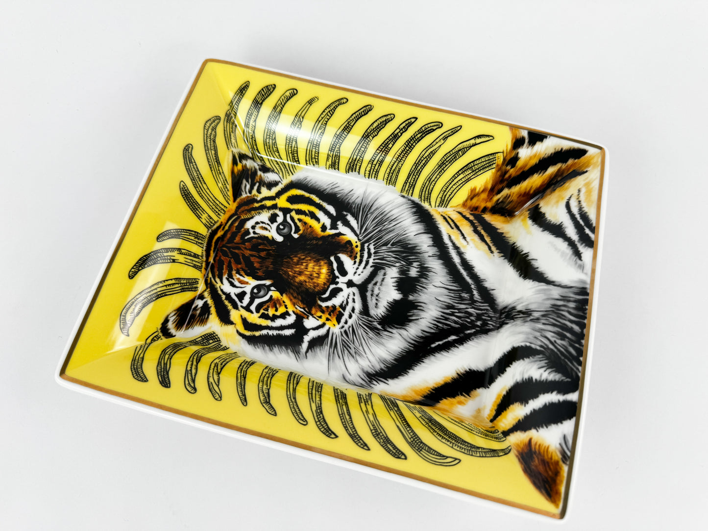 Hermès “Tigre Royal” Porcelain Vide-Poche by Christiane Vauzelles
