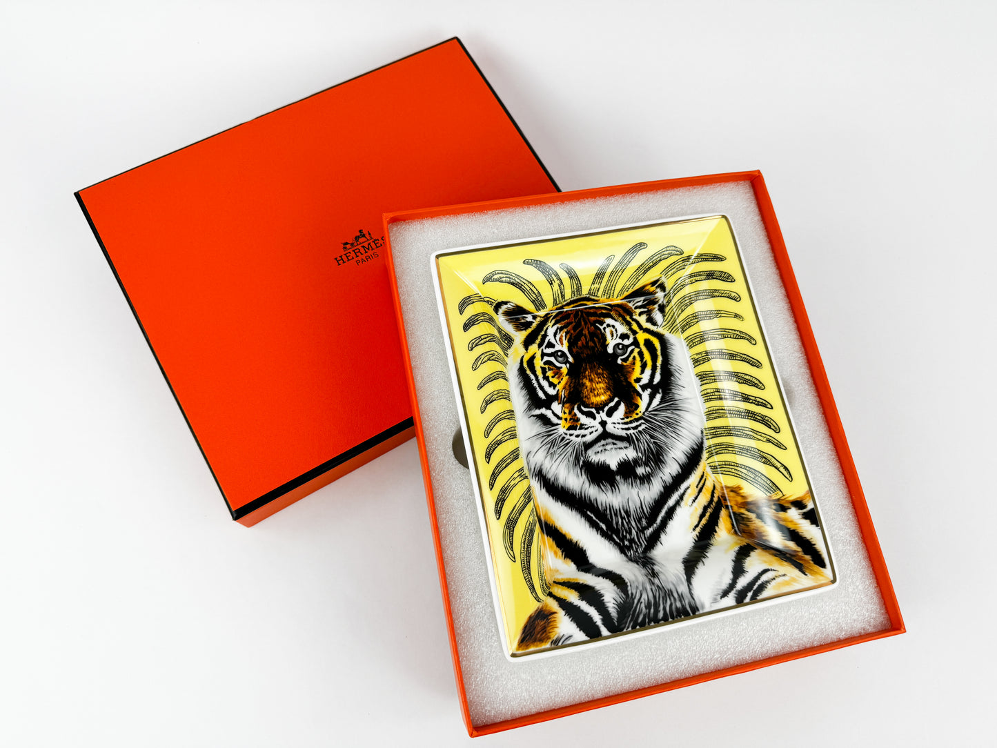 Hermès “Tigre Royal” Porcelain Vide-Poche by Christiane Vauzelles