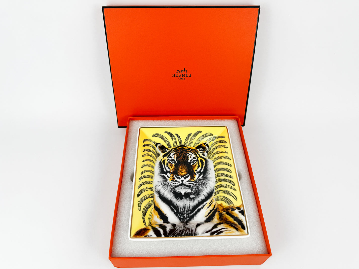 Hermès “Tigre Royal” Porcelain Vide-Poche by Christiane Vauzelles