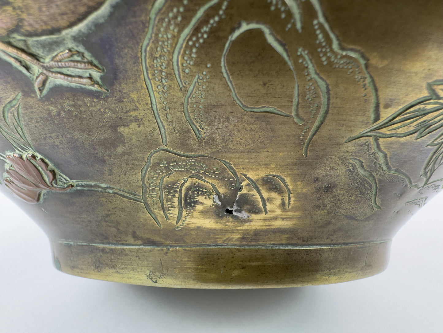 Late 19th Century French Indochinese Patinated Metal Cache-Pot