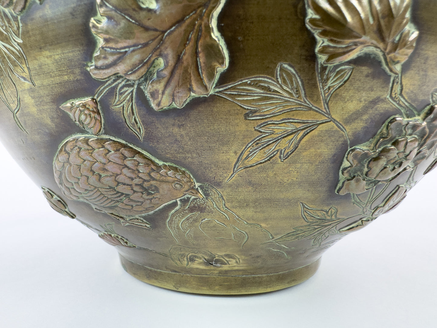 Late 19th Century French Indochinese Patinated Metal Cache-Pot