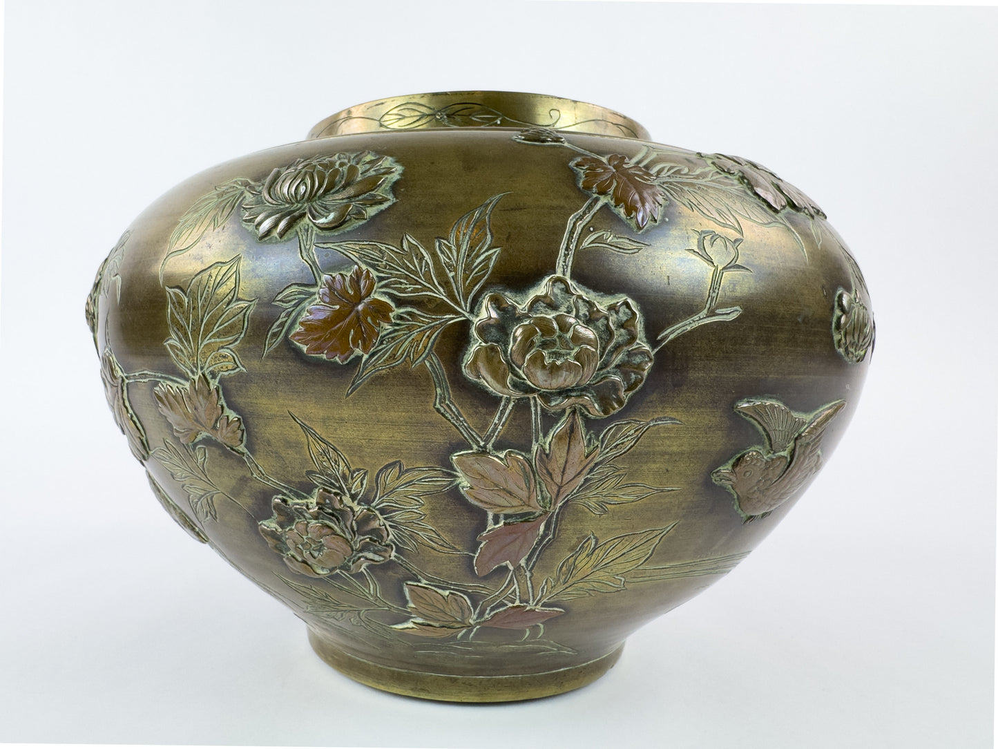 Late 19th Century French Indochinese Patinated Metal Cache-Pot