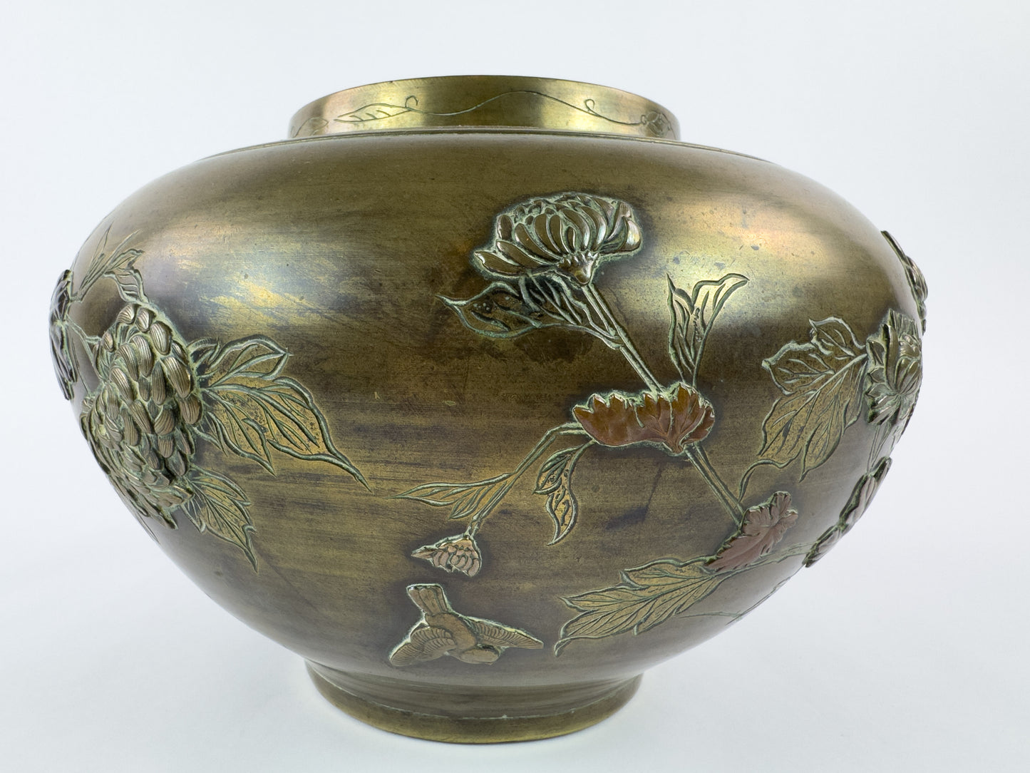 Late 19th Century French Indochinese Patinated Metal Cache-Pot