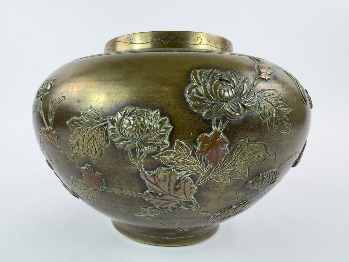 Late 19th Century French Indochinese Patinated Metal Cache-Pot