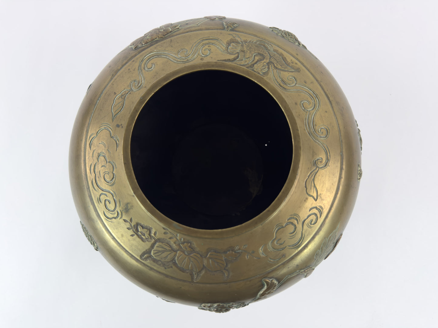 Late 19th Century French Indochinese Patinated Metal Cache-Pot
