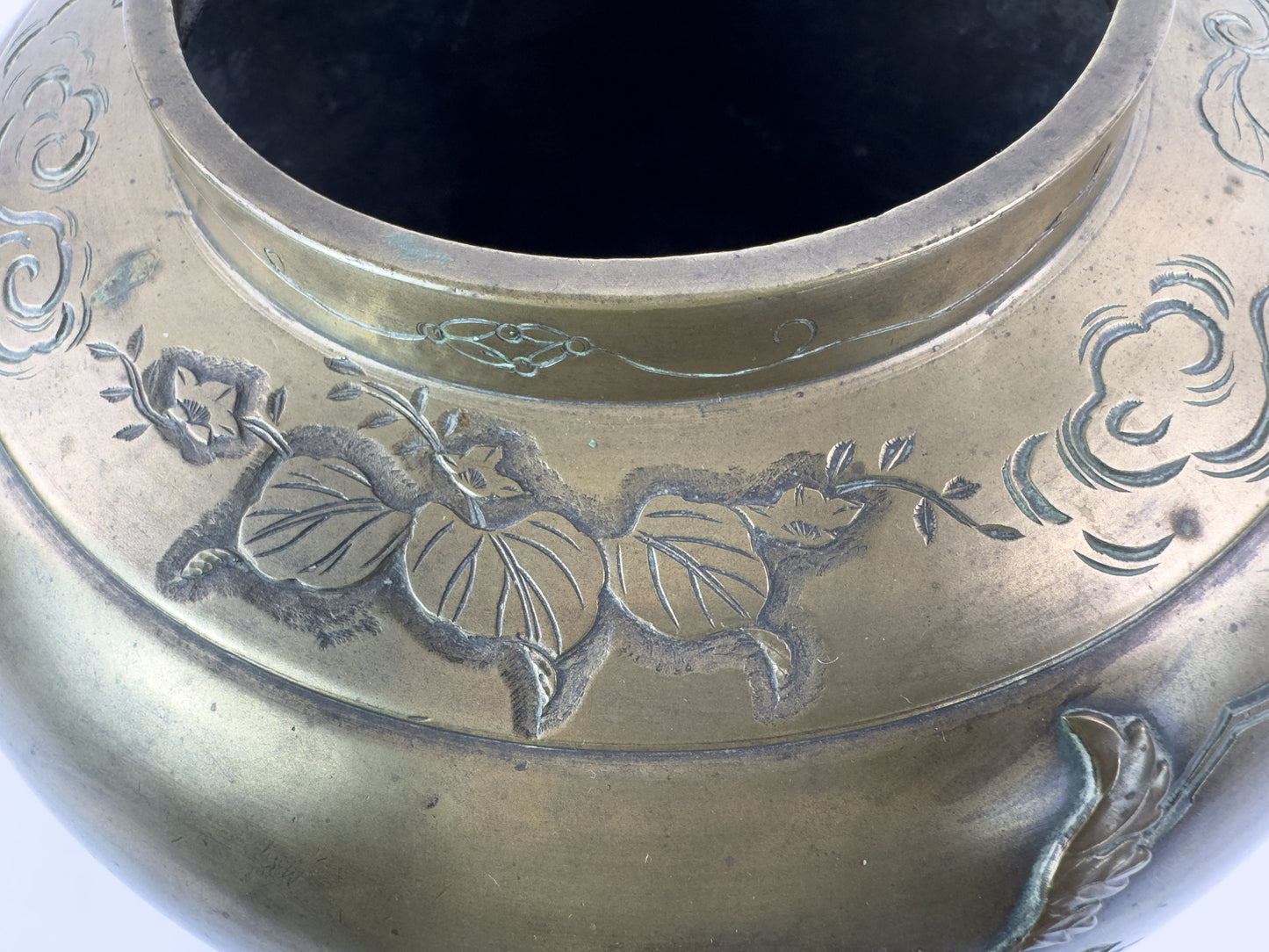 Late 19th Century French Indochinese Patinated Metal Cache-Pot
