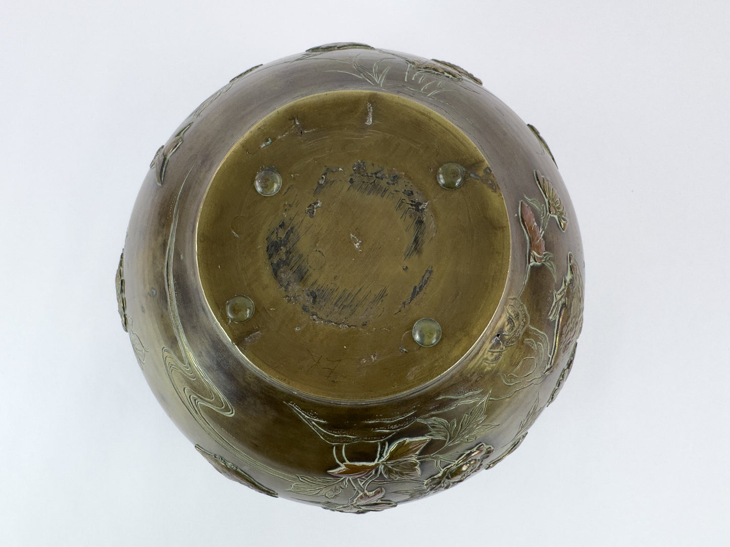 Late 19th Century French Indochinese Patinated Metal Cache-Pot