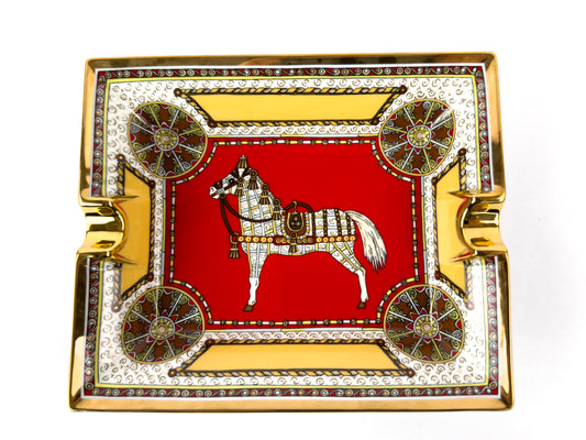 Hermès Paris Cheval d’Orient (Horse of the Orient) Porcelain Ashtray, New in Box