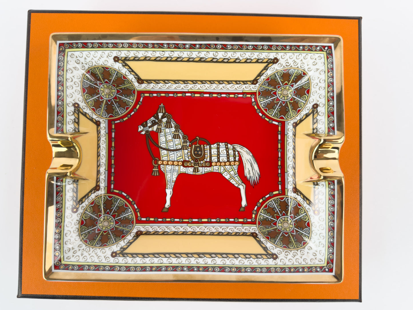 Hermès Paris Cheval d’Orient (Horse of the Orient) Porcelain Ashtray, New in Box