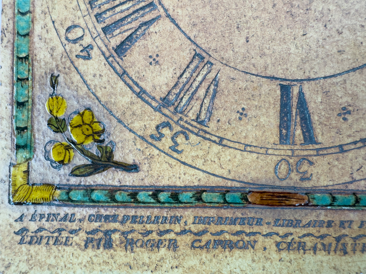 Roger Capron “Cercle du Soleil” Ceramic Wall Clock, Vallauris, 1970s