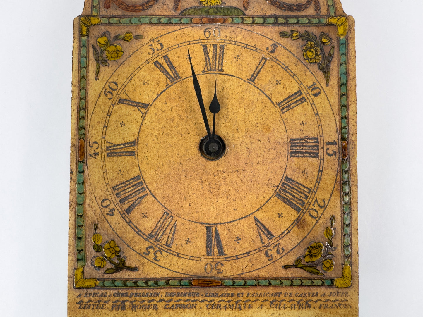 Roger Capron “Cercle du Soleil” Ceramic Wall Clock, Vallauris, 1970s