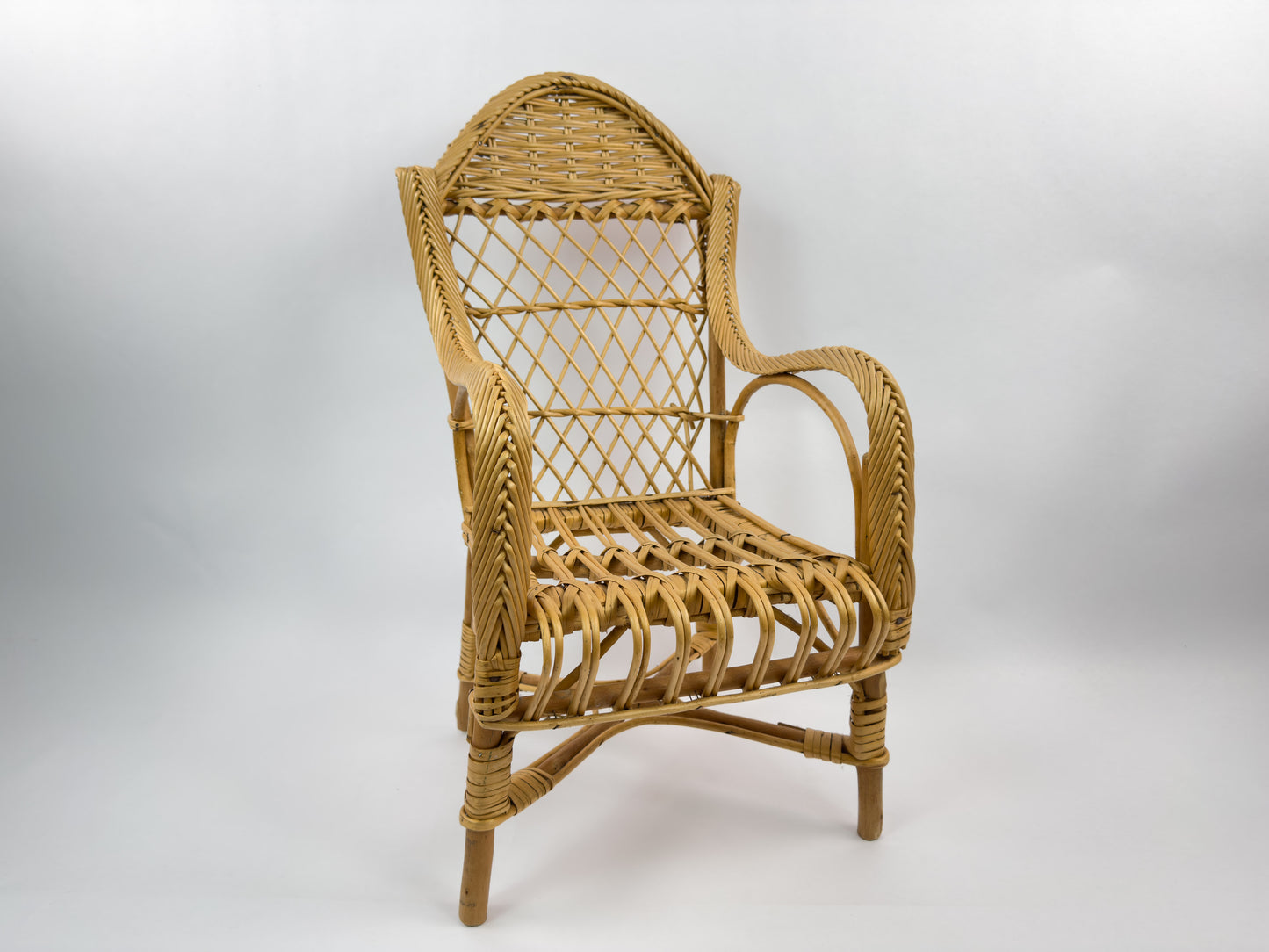 Vintage French Rattan Children’s Chair, 1950s