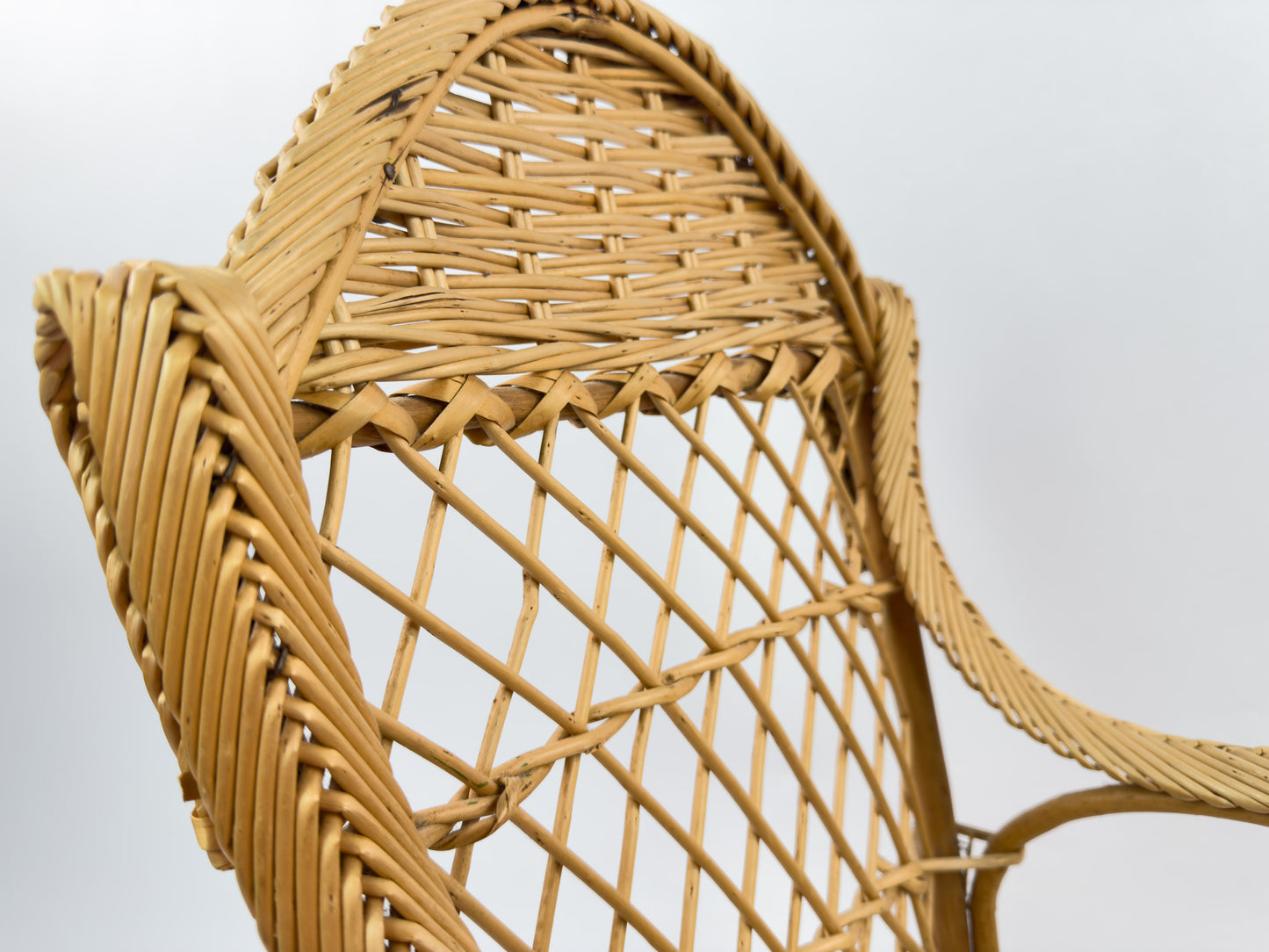 Vintage French Rattan Children’s Chair, 1950s