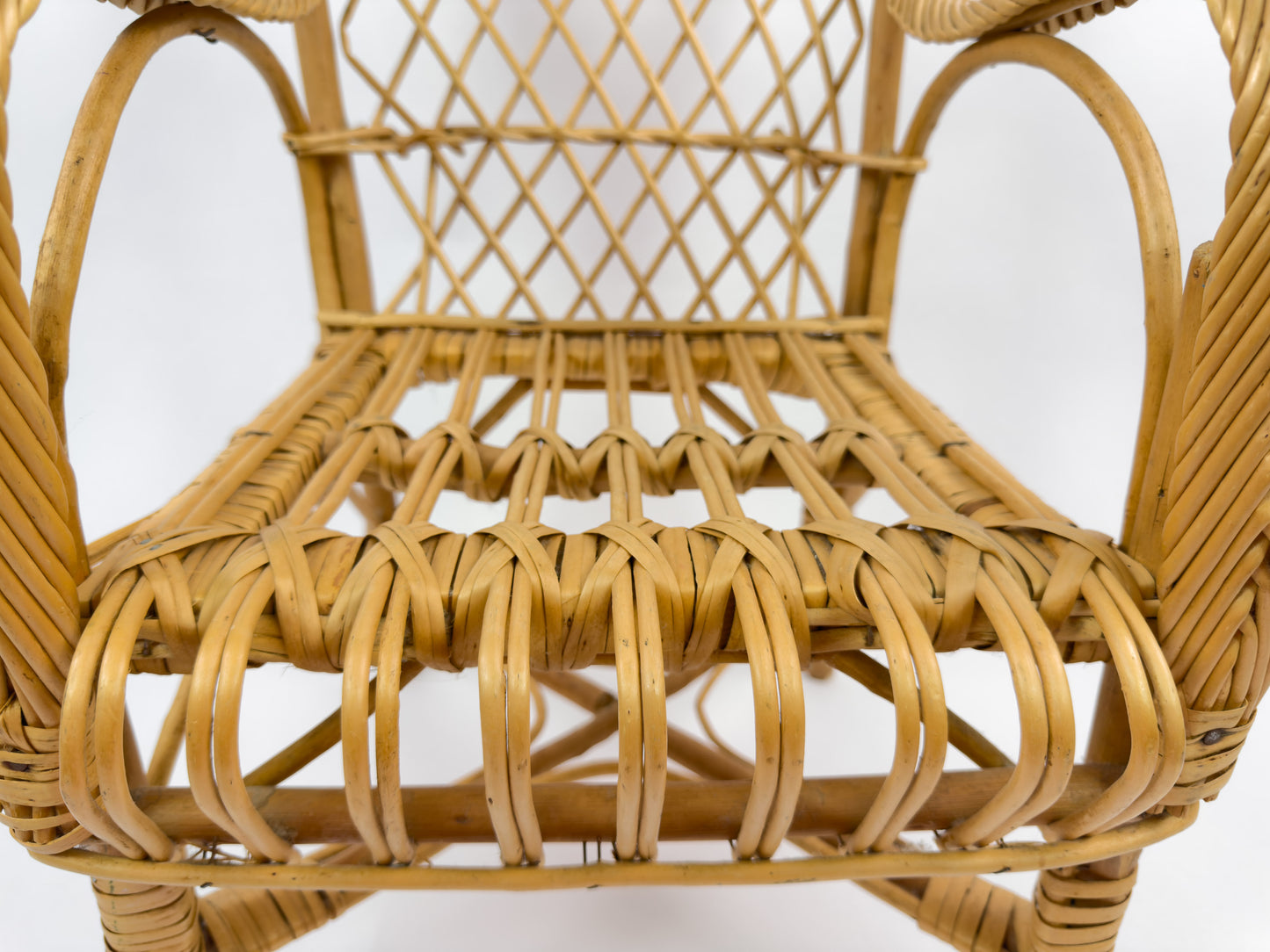 Vintage French Rattan Children’s Chair, 1950s