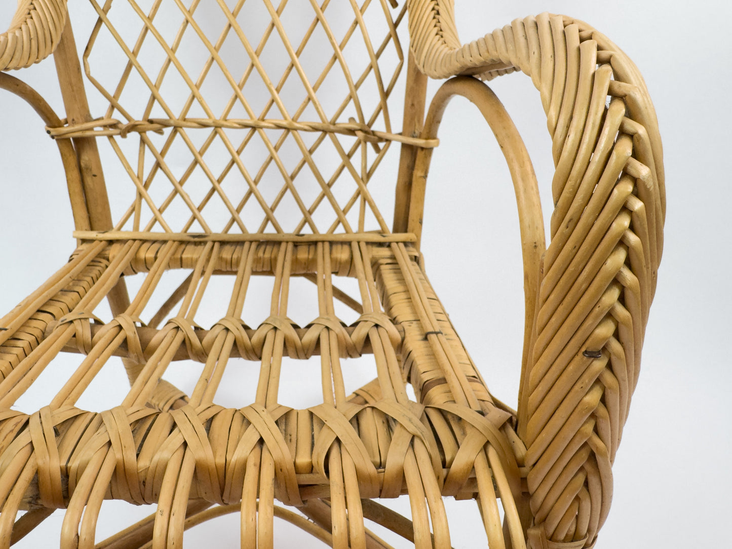 Vintage French Rattan Children’s Chair, 1950s