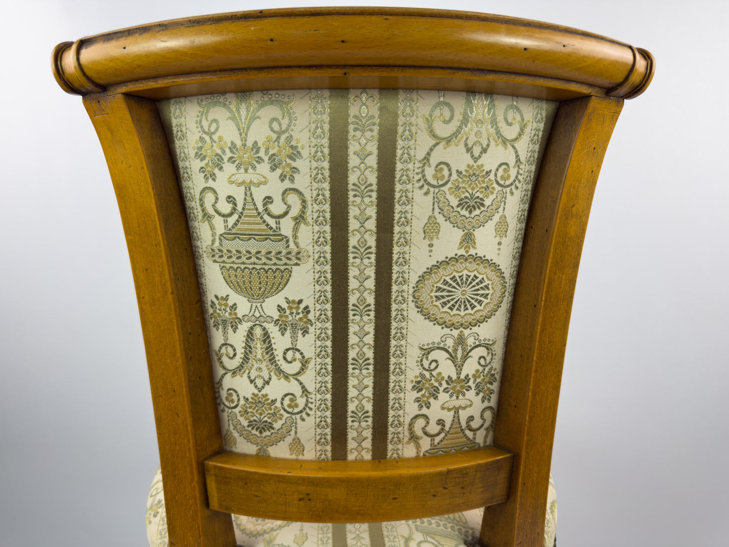 Louis XVI Directoire Style Walnut Chair with Silk Upholstery, 19th Century