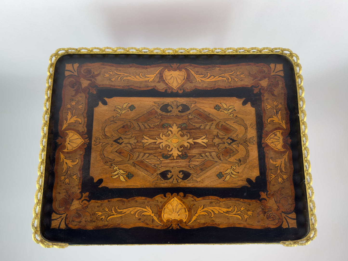 19th Century French Napoleon III Marquetry Inlaid Etagere Side Table