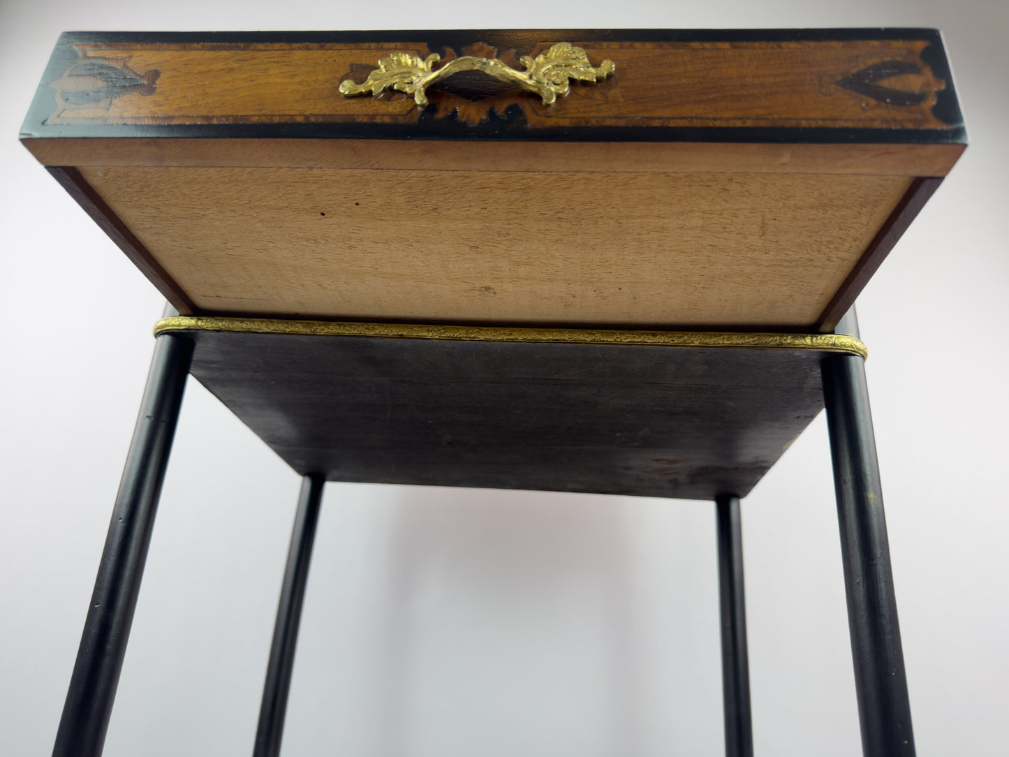 19th Century French Napoleon III Marquetry Inlaid Etagere Side Table