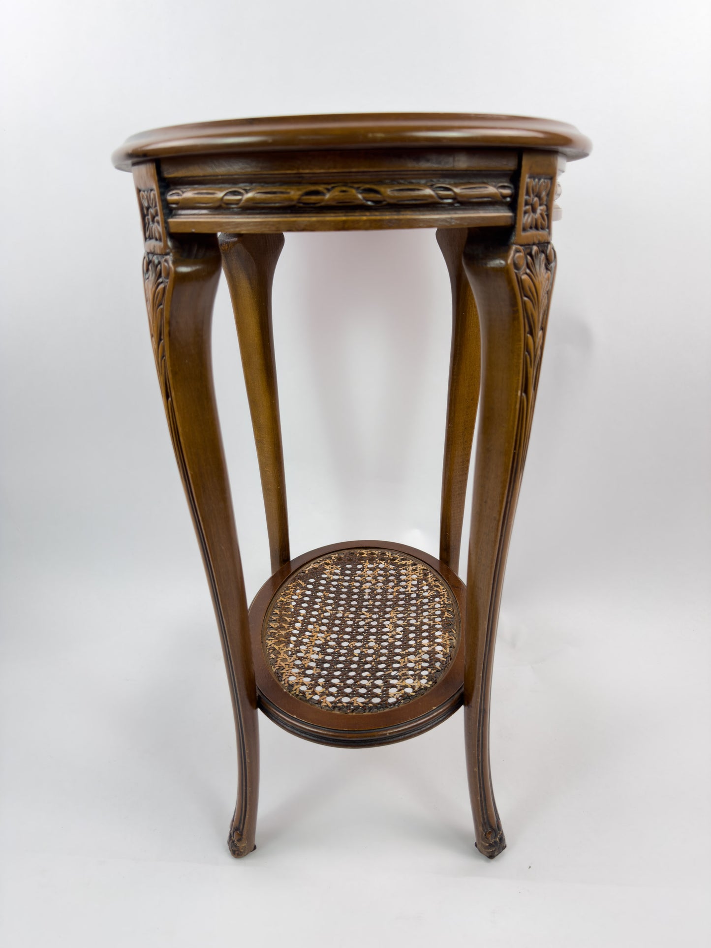 French Early 20th Century Hand-Carved Wooden Guéridon Side Table