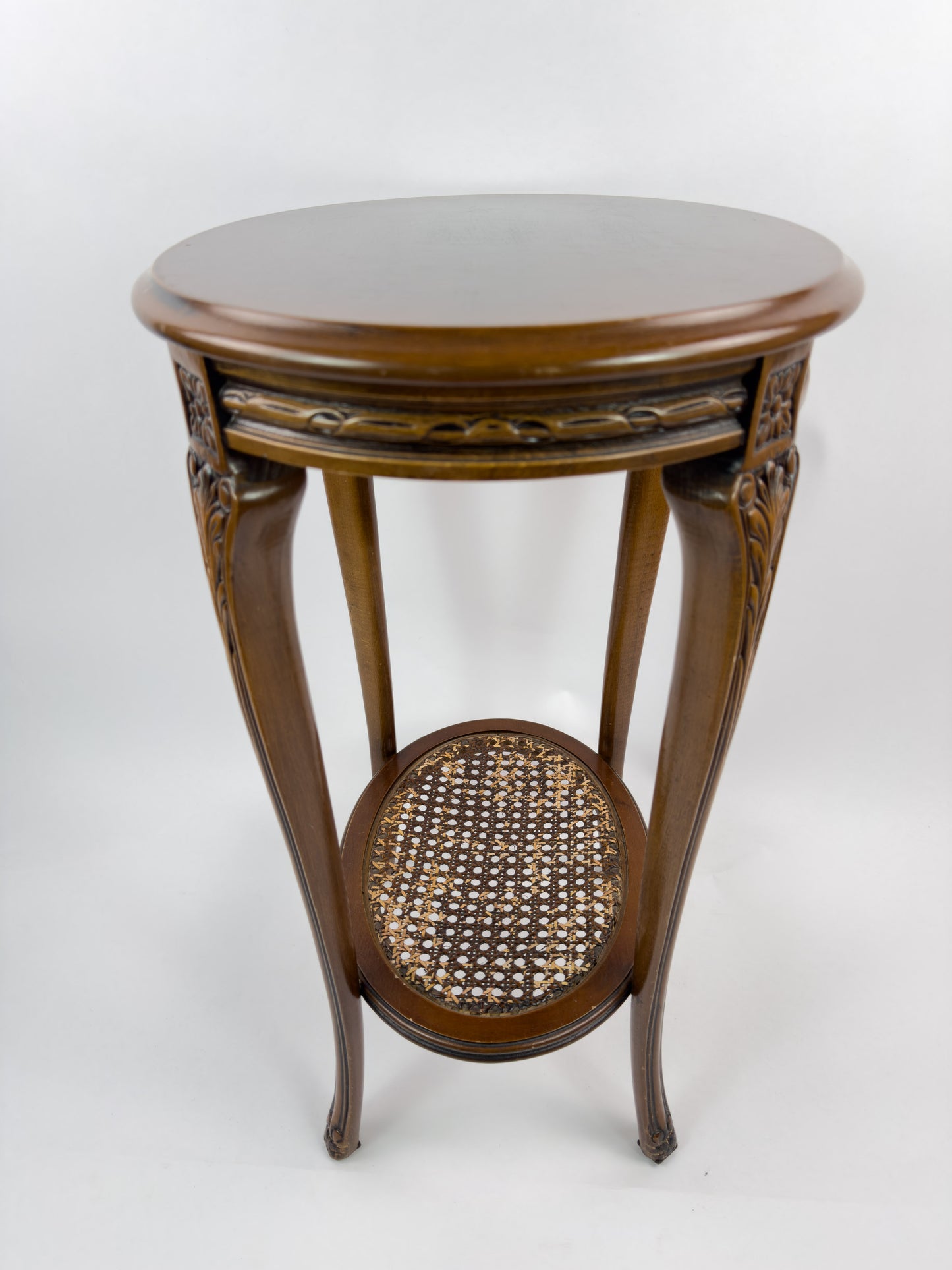 French Early 20th Century Hand-Carved Wooden Guéridon Side Table