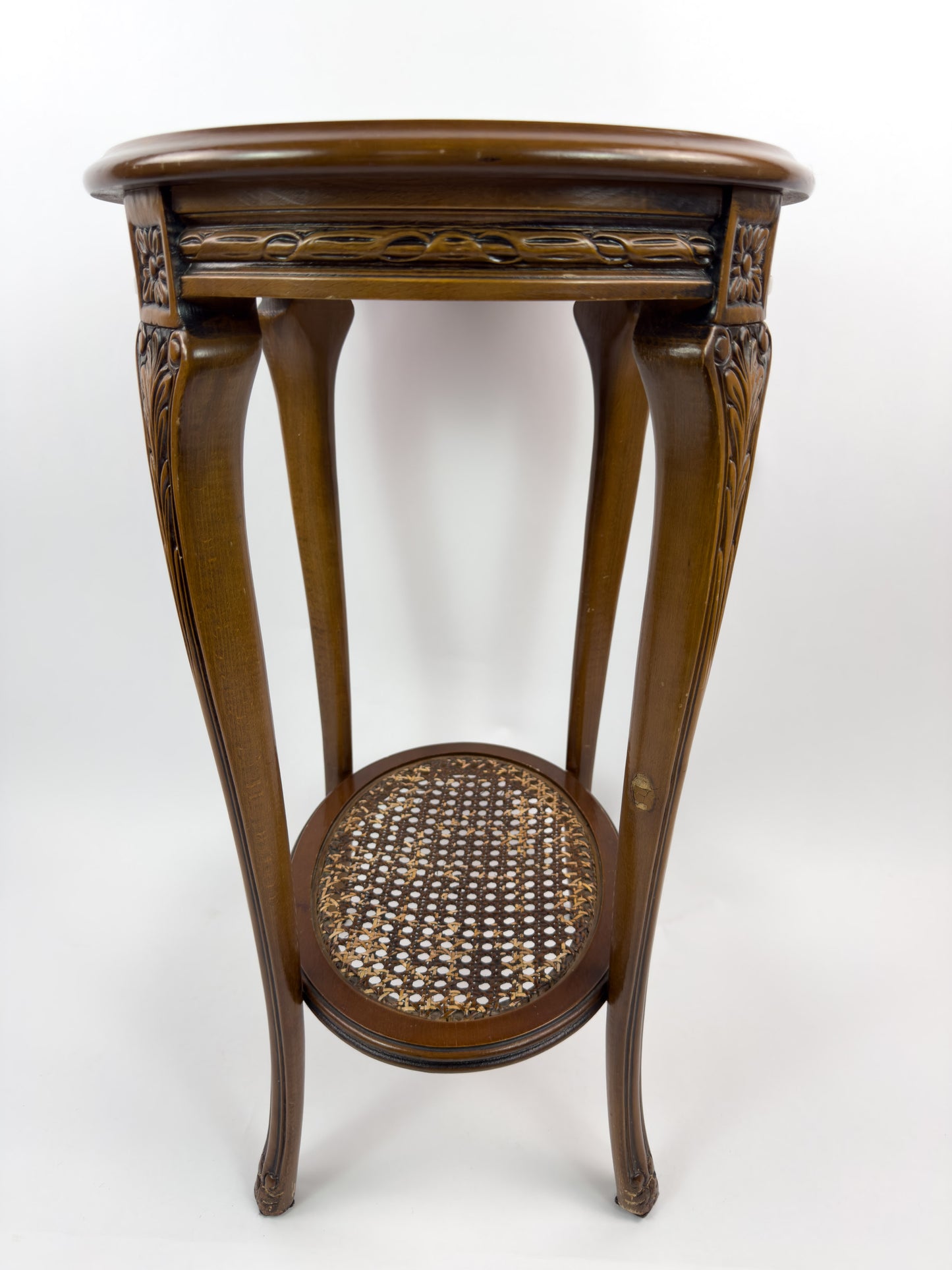 French Early 20th Century Hand-Carved Wooden Guéridon Side Table