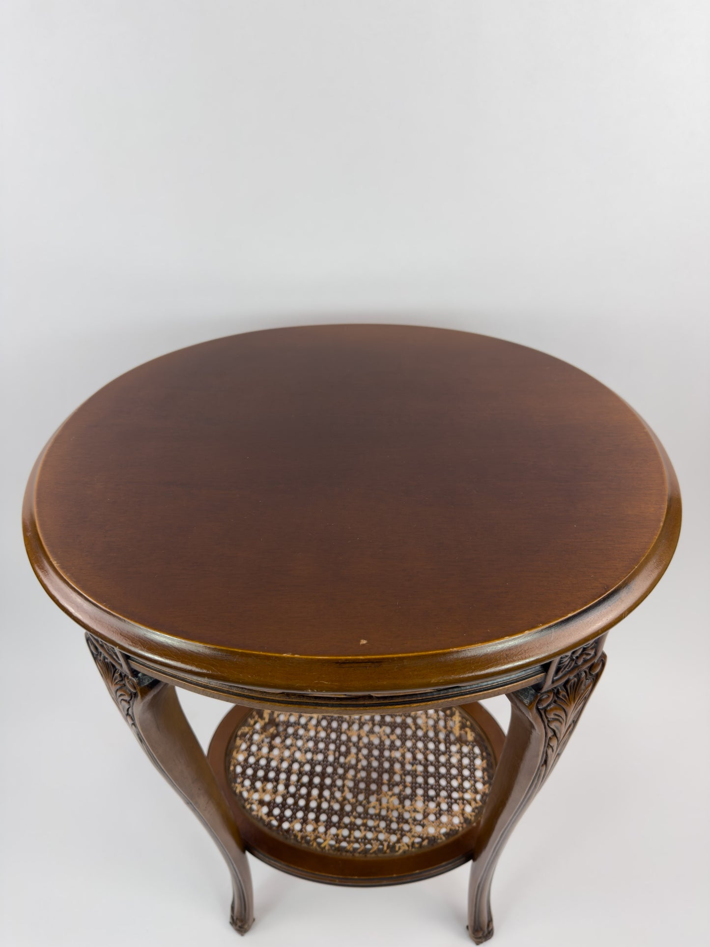 French Early 20th Century Hand-Carved Wooden Guéridon Side Table