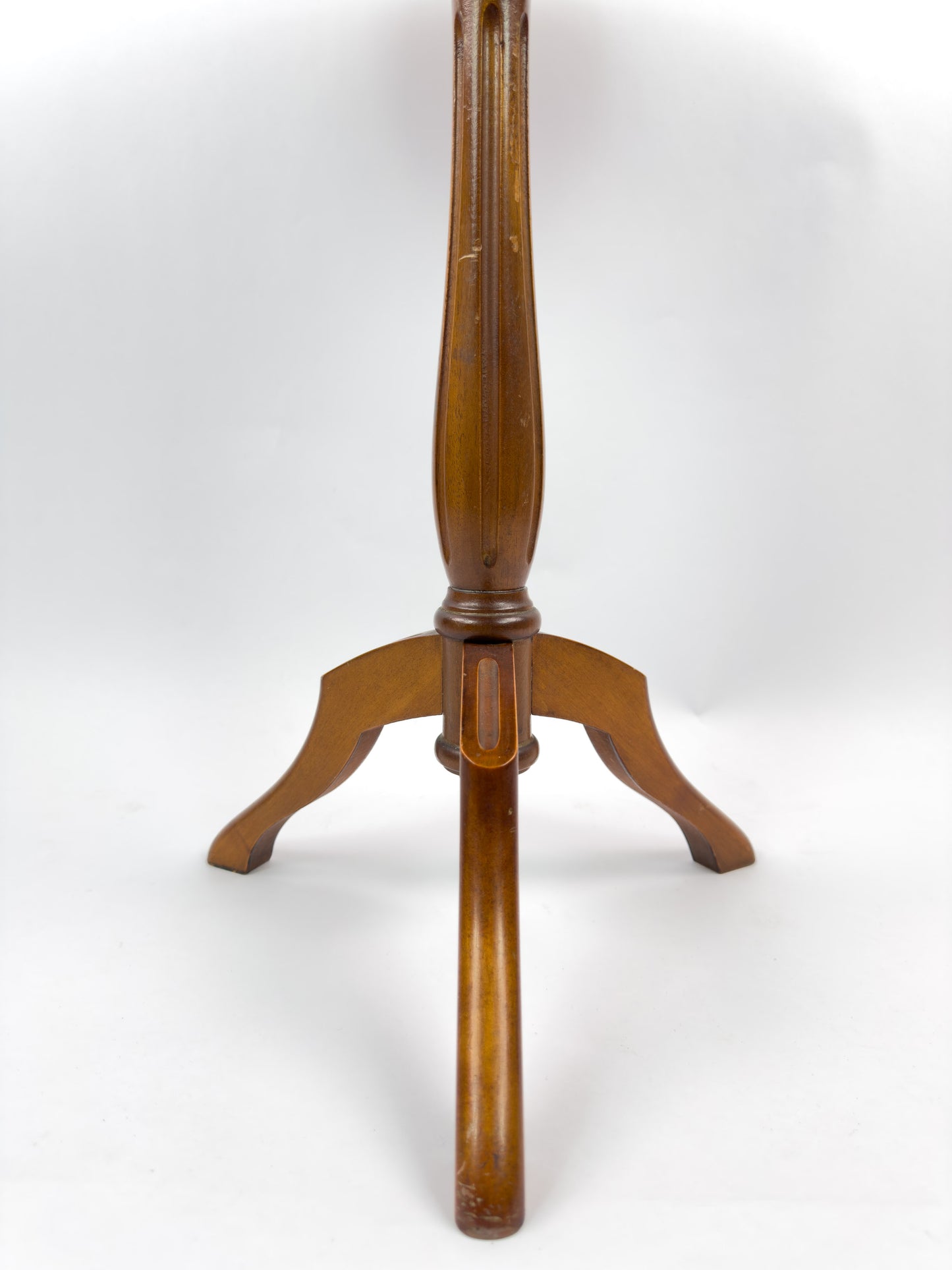 Vintage French Gueridon Side Table with Carrara Marble Top and Brass Gallery