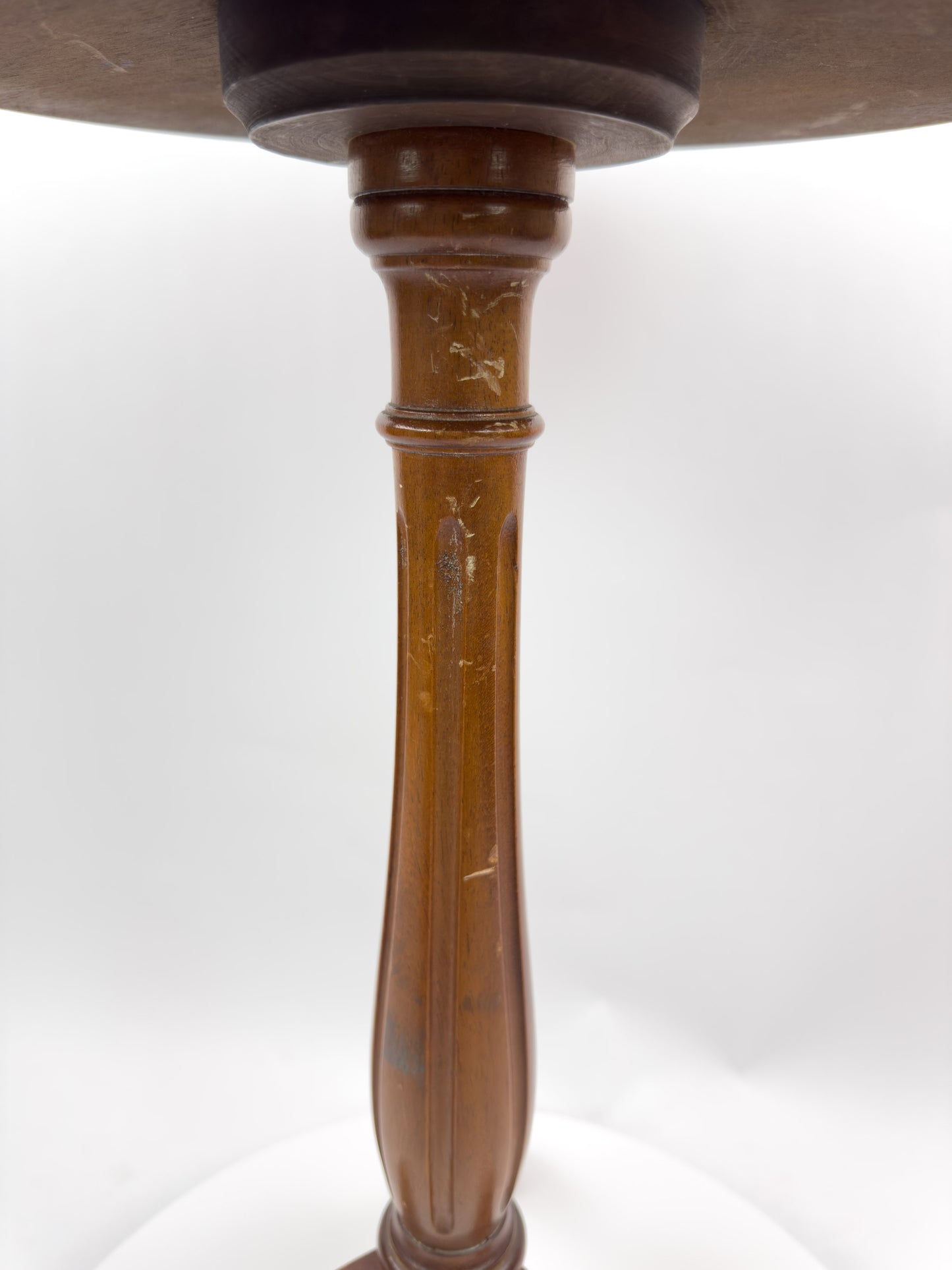 Vintage French Gueridon Side Table with Carrara Marble Top and Brass Gallery