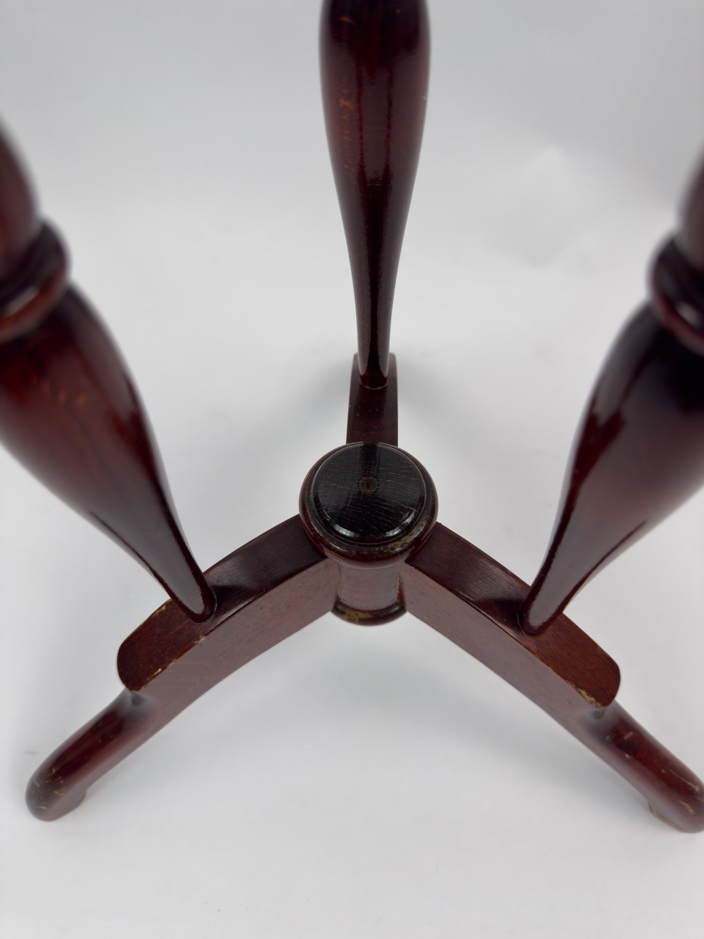 Vintage French Gueridon Side Table with Marble Top and Brass Gallery