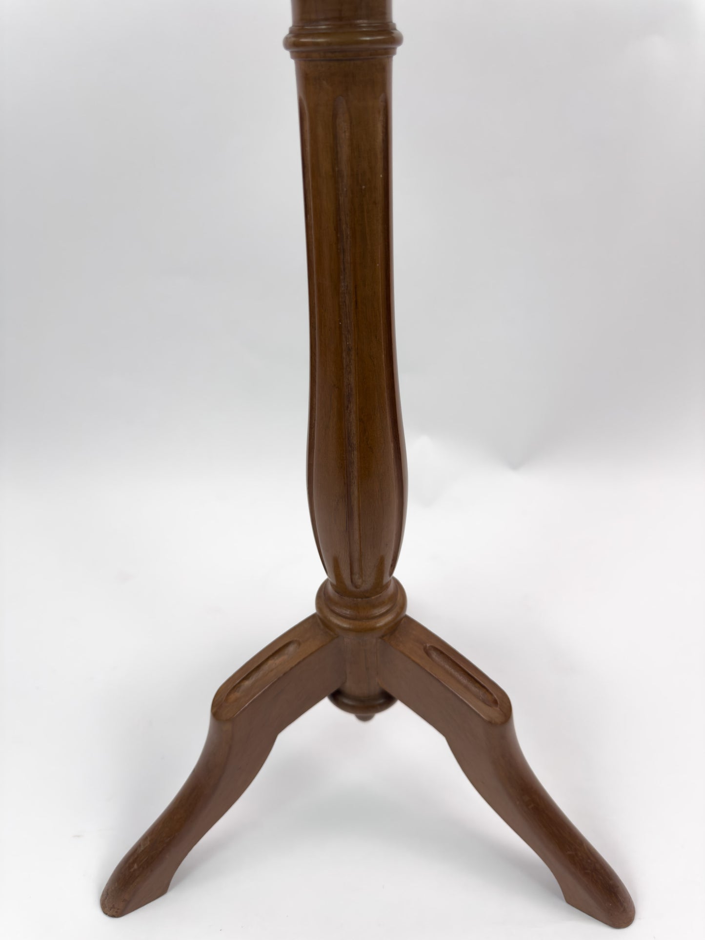 Vintage Gueridon Side Table with Marble Top and Brass Gallery