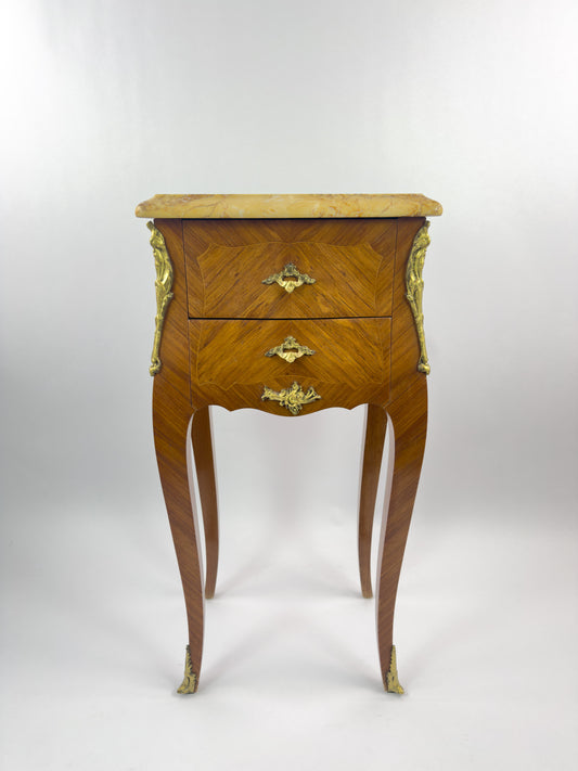 Antique French Empire Mahogany Gueridon with Marble Top & Gilt Metal Mounts