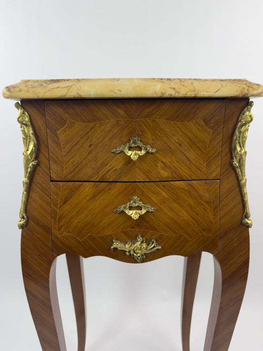 Antique French Empire Mahogany Gueridon with Marble Top & Gilt Metal Mounts