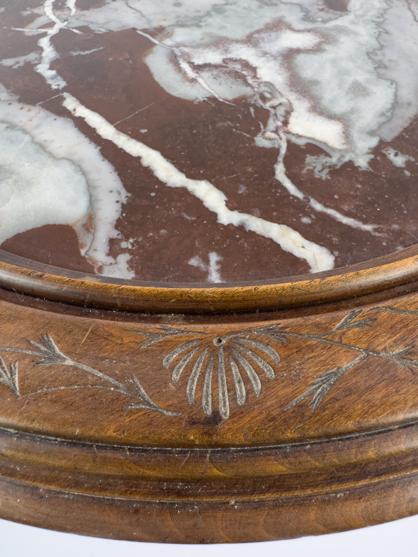 French Gueridon Side Table with Marble Top, Circa 1880–1900