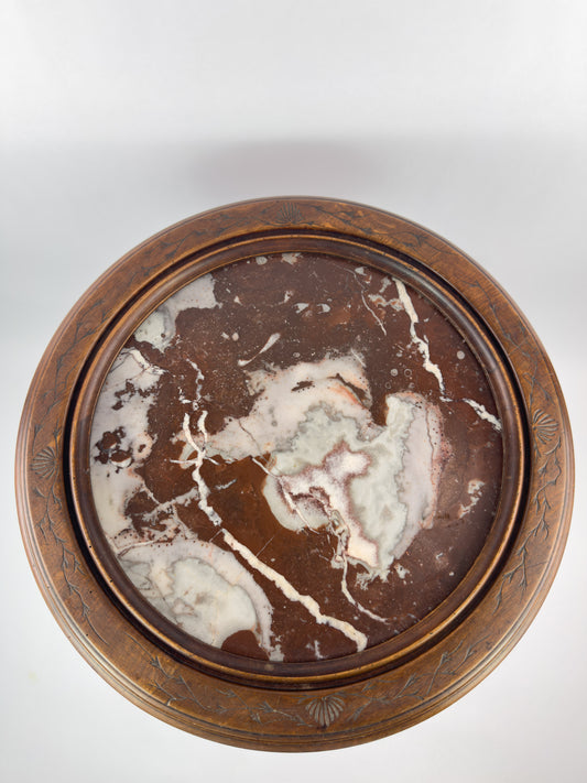 French Gueridon Side Table with Marble Top, Circa 1880–1900