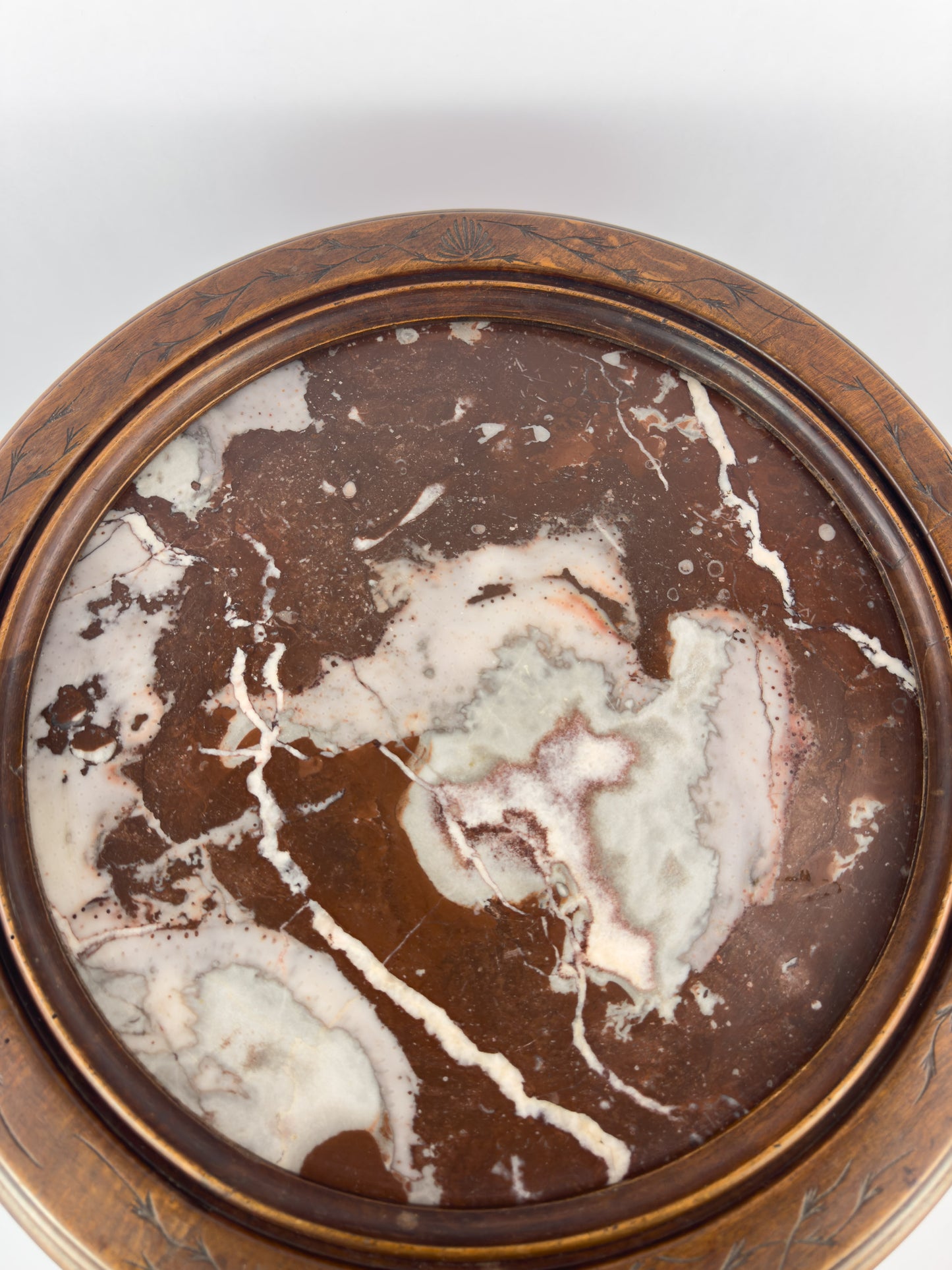 French Gueridon Side Table with Marble Top, Circa 1880–1900