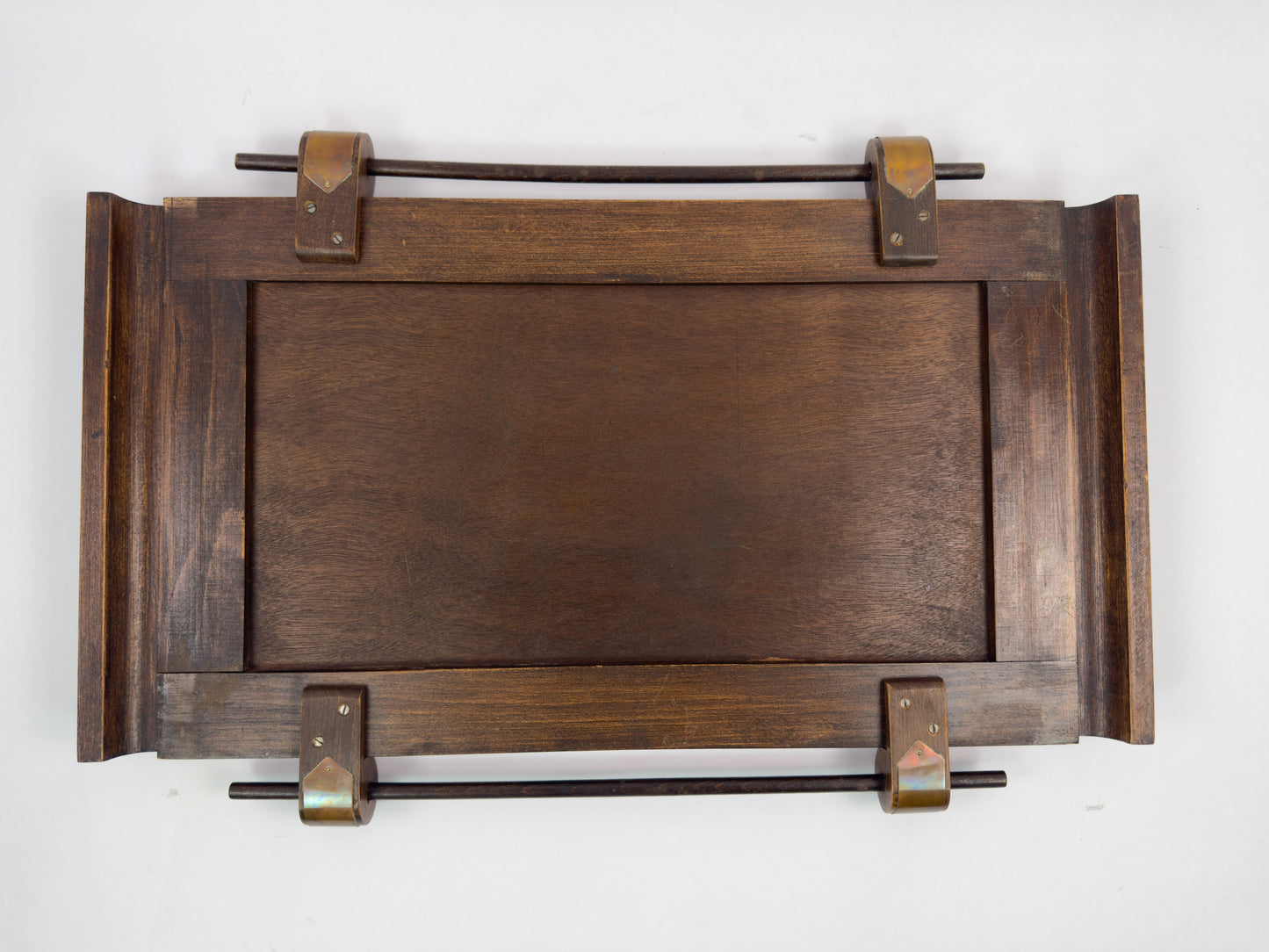 French Vintage Beech Bar Cart with Removable Tray, Mid-20th Century