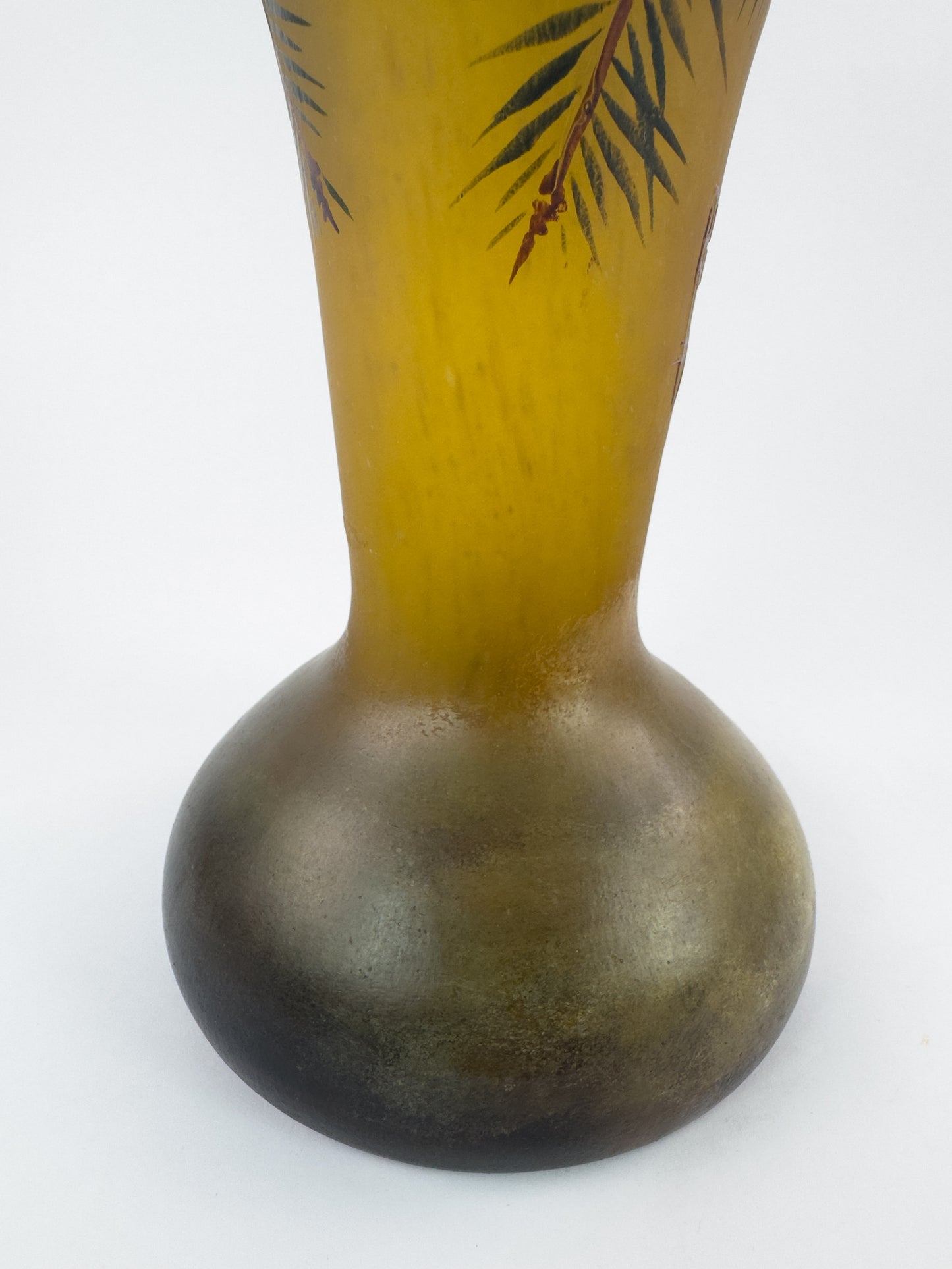 Daum Nancy French Art Nouveau Glass Pine Cone Vase, c. 1900–1915