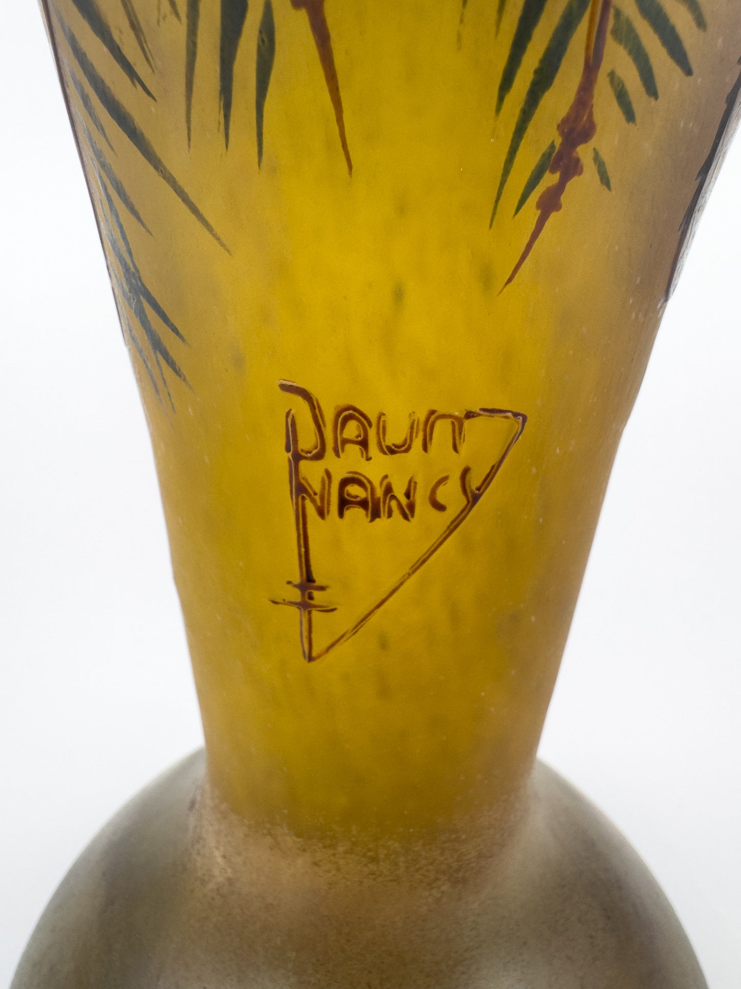 Daum Nancy French Art Nouveau Glass Pine Cone Vase, c. 1900–1915