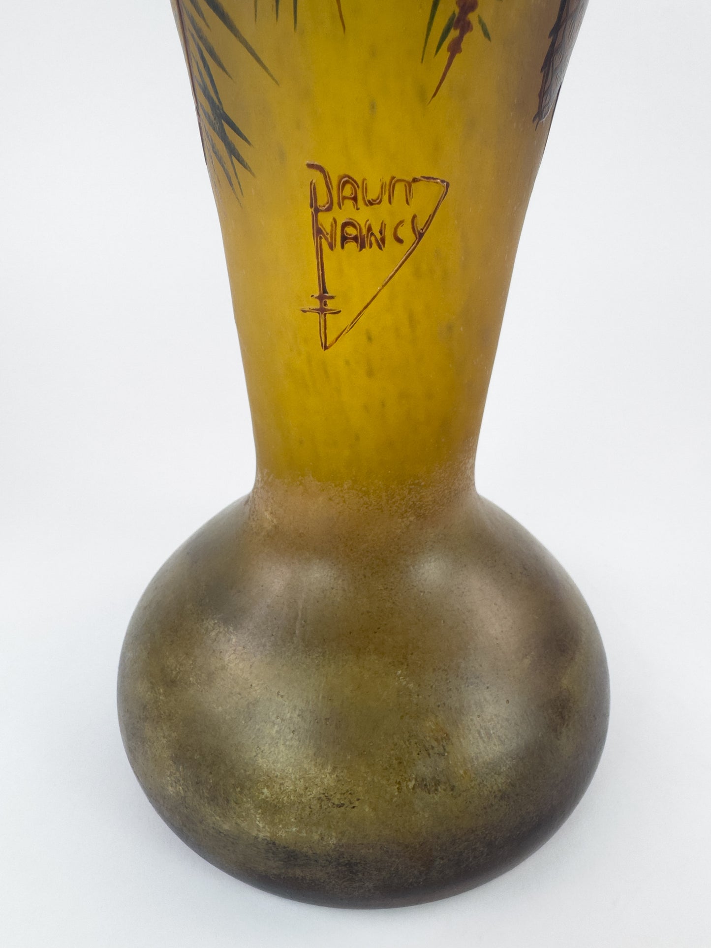 Daum Nancy French Art Nouveau Glass Pine Cone Vase, c. 1900–1915