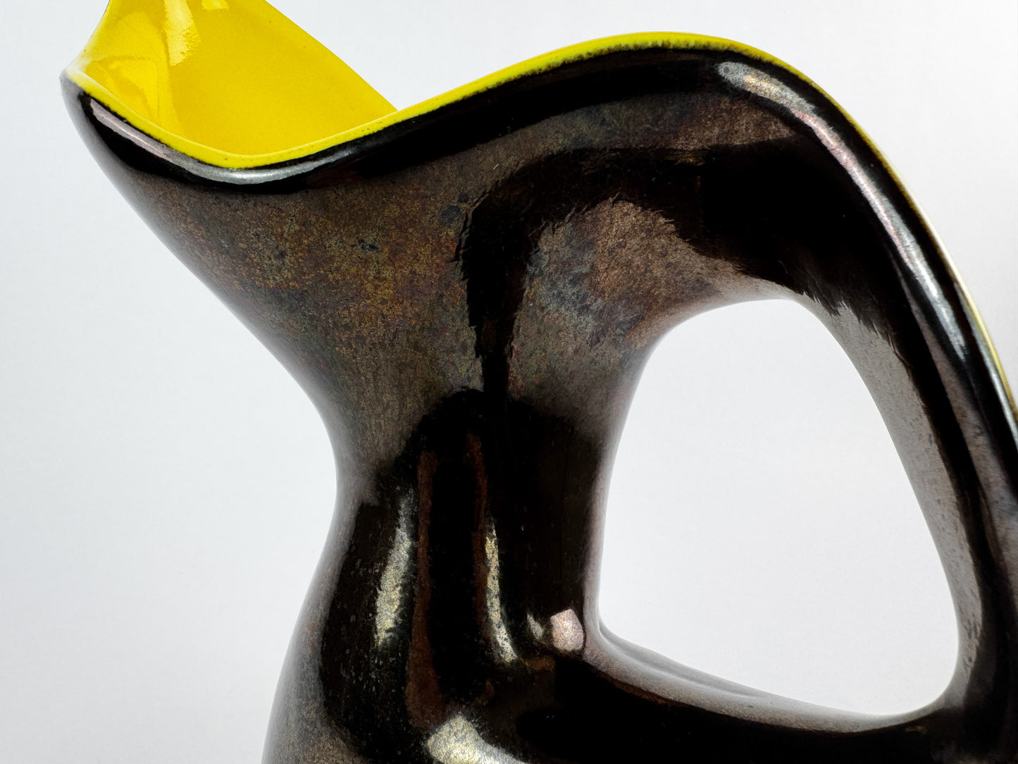 Ceramidi Sculptural Ceramic Vase with Yellow Glaze, Mid-Century French Studio Pottery