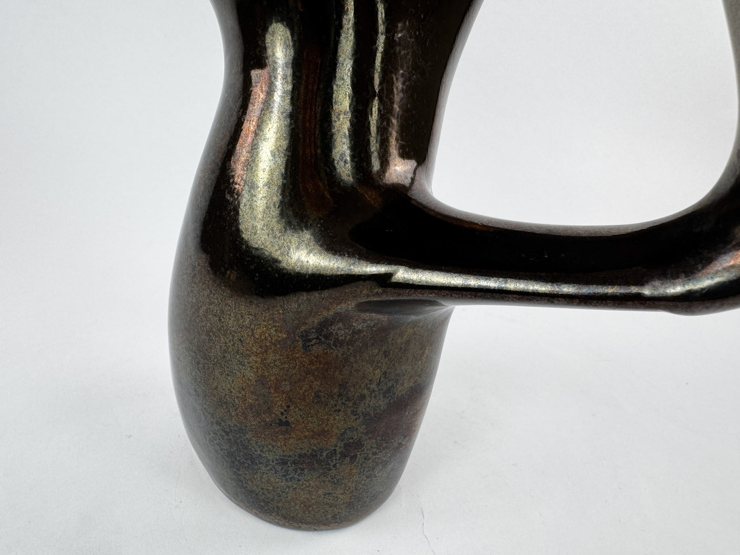 Ceramidi Sculptural Ceramic Vase with Yellow Glaze, Mid-Century French Studio Pottery