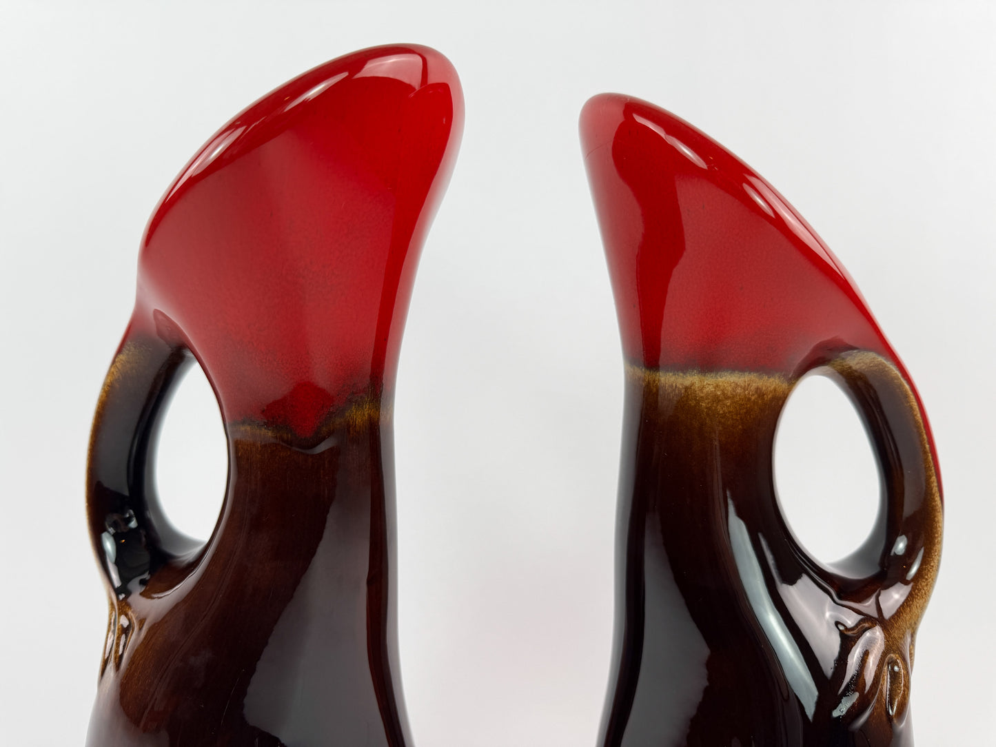 Pair of Signed Ceramidi Zoomorphic Sculptural Ceramic Vases, France, Mid-20th Century