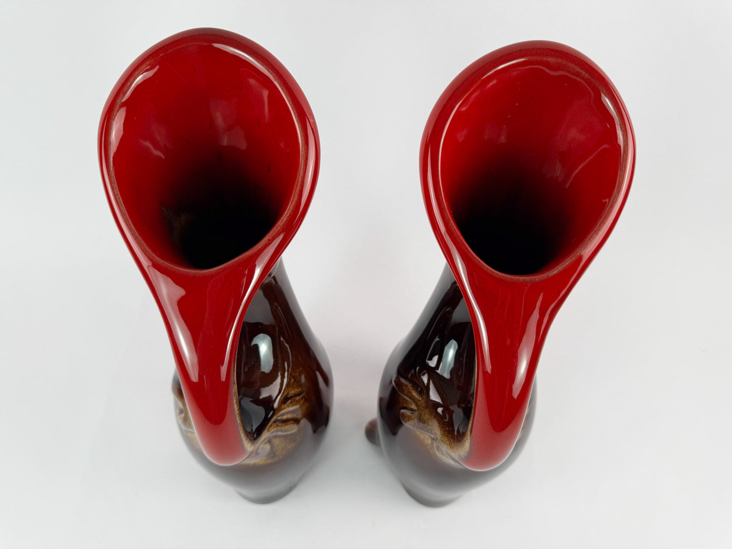 Pair of Signed Ceramidi Zoomorphic Sculptural Ceramic Vases, France, Mid-20th Century