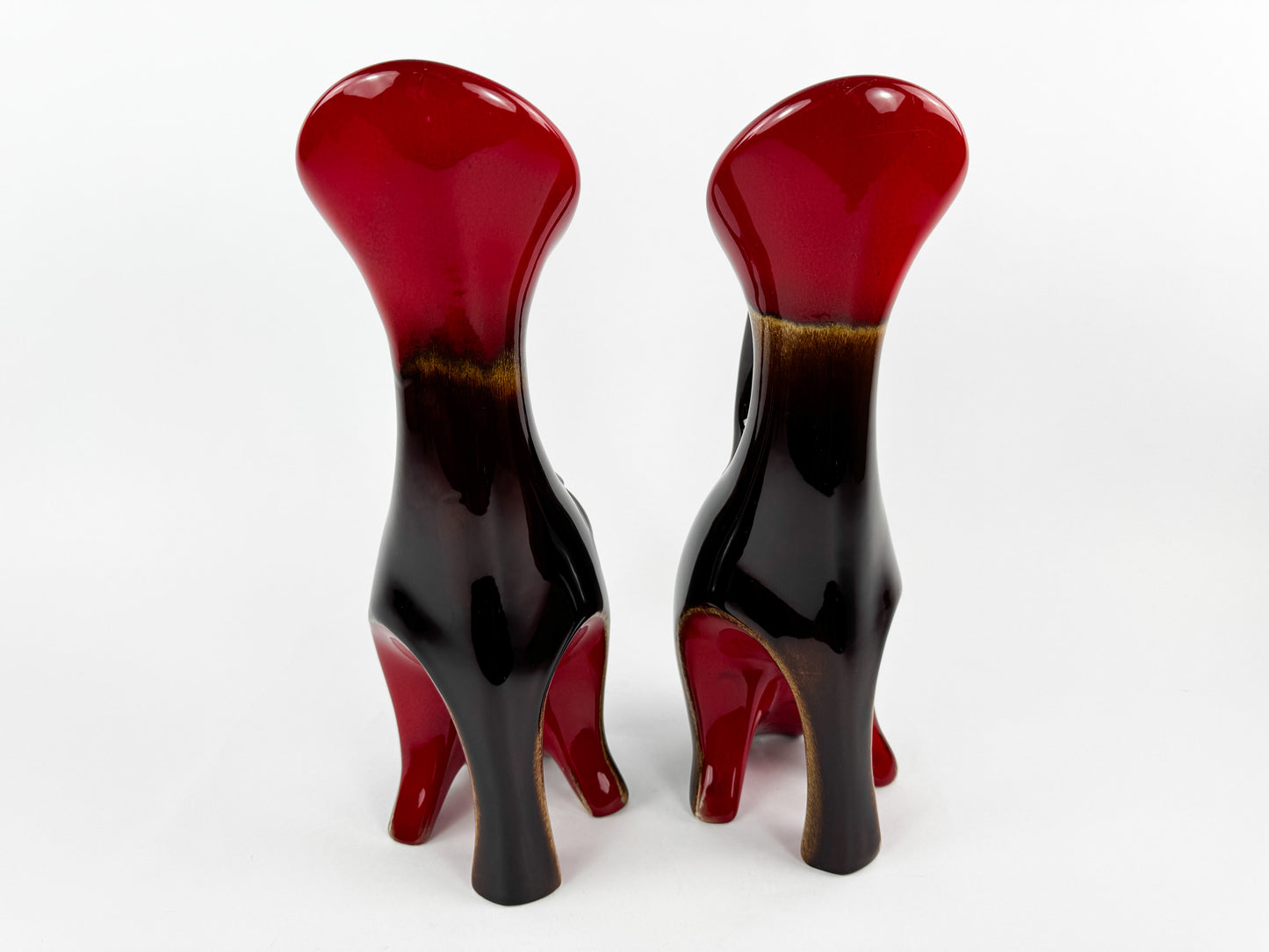 Pair of Signed Ceramidi Zoomorphic Sculptural Ceramic Vases, France, Mid-20th Century